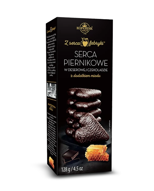 Serca piernikowe w deserowej czekoladzie